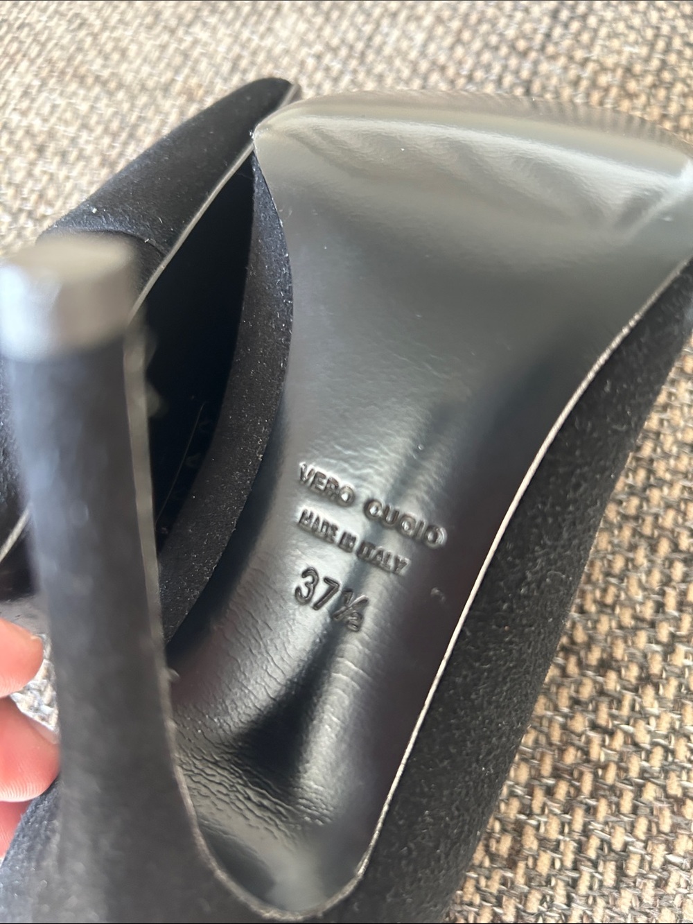 Giuseppe Zanotti Black Suede Pointed Toe Stiletto Pumps Size 37.5 Made in Italy - Picture 6 of 11